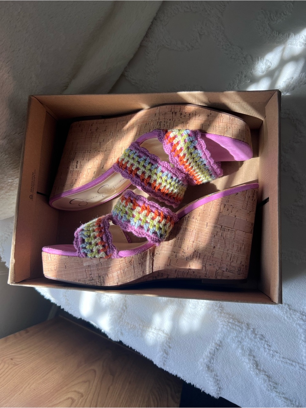 Jessica Simpson Multicolor Crochet Wedges